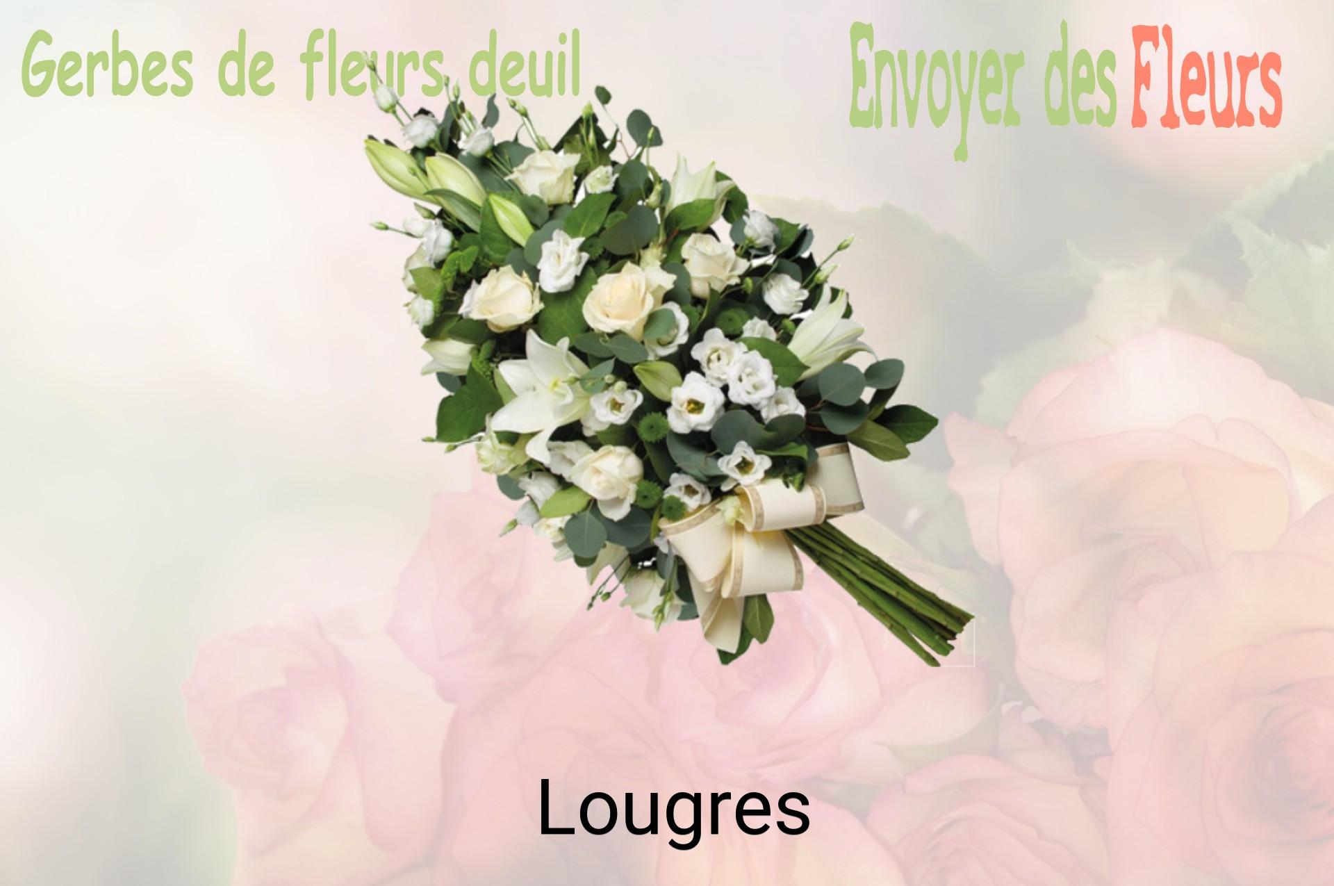 Gerbe de fleurs de deuil livrée à Lougres